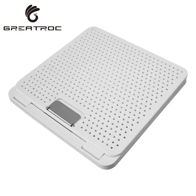 Great Roc Foldable Computer Stand Portable Ergonomic 2 Layer Laptop Riser With Dual Phone holder Laptop Stand Adjustable Height