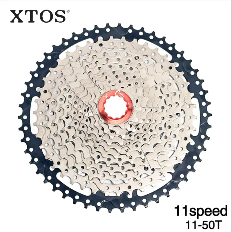  XTOS freewheel 11 скоростей 11-50T серебристо-черная стальная кассета для горных