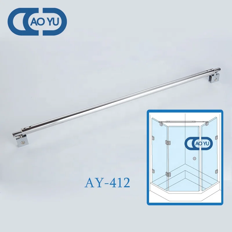 High Stability Support Bars Round Type Stainless Steel Glass Shower Door Hardware Shower Bar