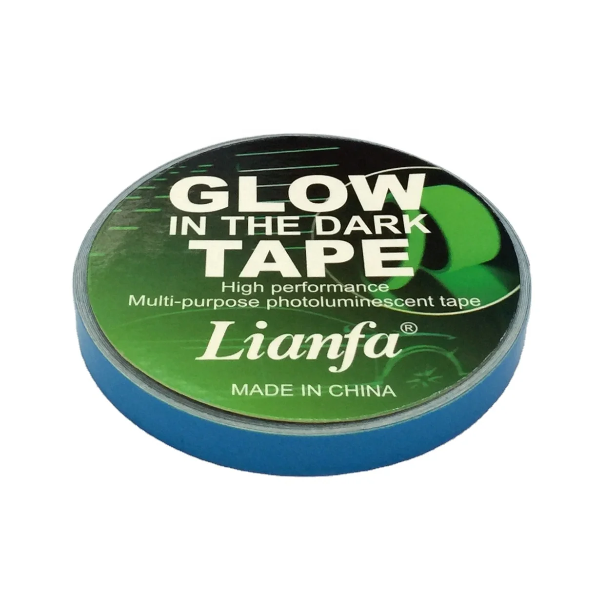 high quality glow in the dark water-proof adhesive tape blue luminous adhesive tape photoluminescent masking tape