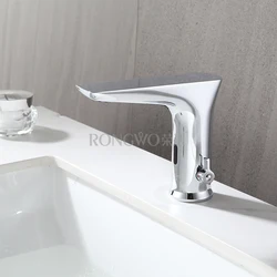 smart faucet tochless tap shipping free brass material polished chrome mixer water cold and hot ac220/ dc battery power