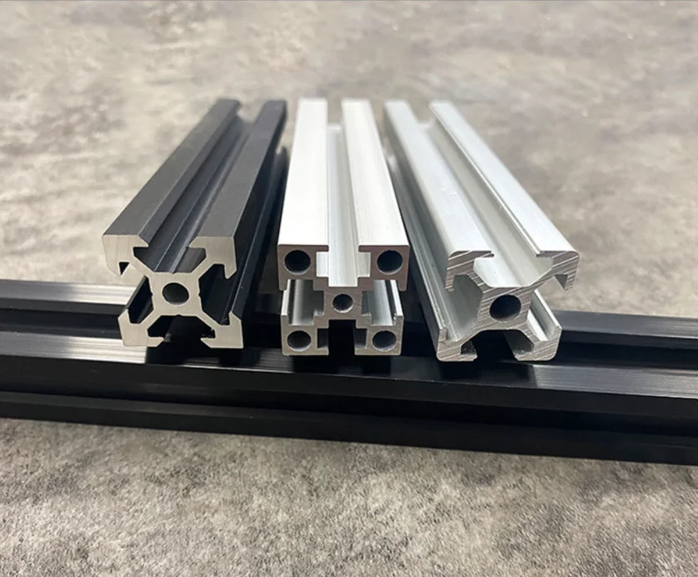 2020 T Type Slot Aluminum Extrusion Profile 20mmx20mm Anodized Black Aluminum Linear Rail Guide Frame For Machine Cnc Workbench factory
