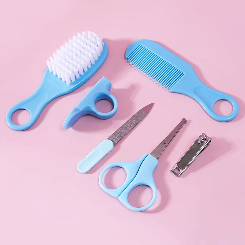 6 pieces Baby Care Kit Baby Health Nail Hair Comb Set Multi functional Baby Nail Trimmer Scissors Set