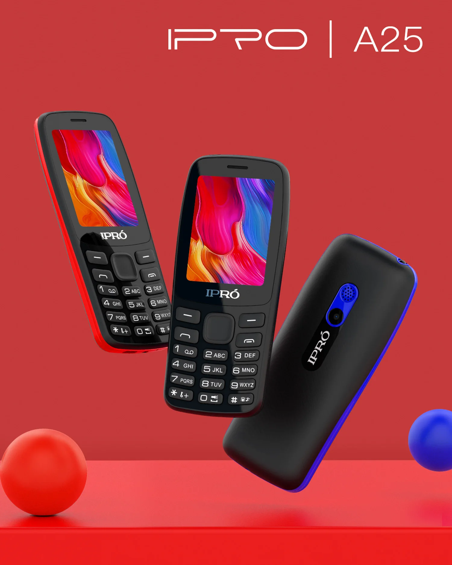 2022 Самый дешевый высококачественный IPRO A25 2 4 дюймовый функциональный телефон тонкий дизайн 1000 мАч 32 Мб + Вибрационный мобильный