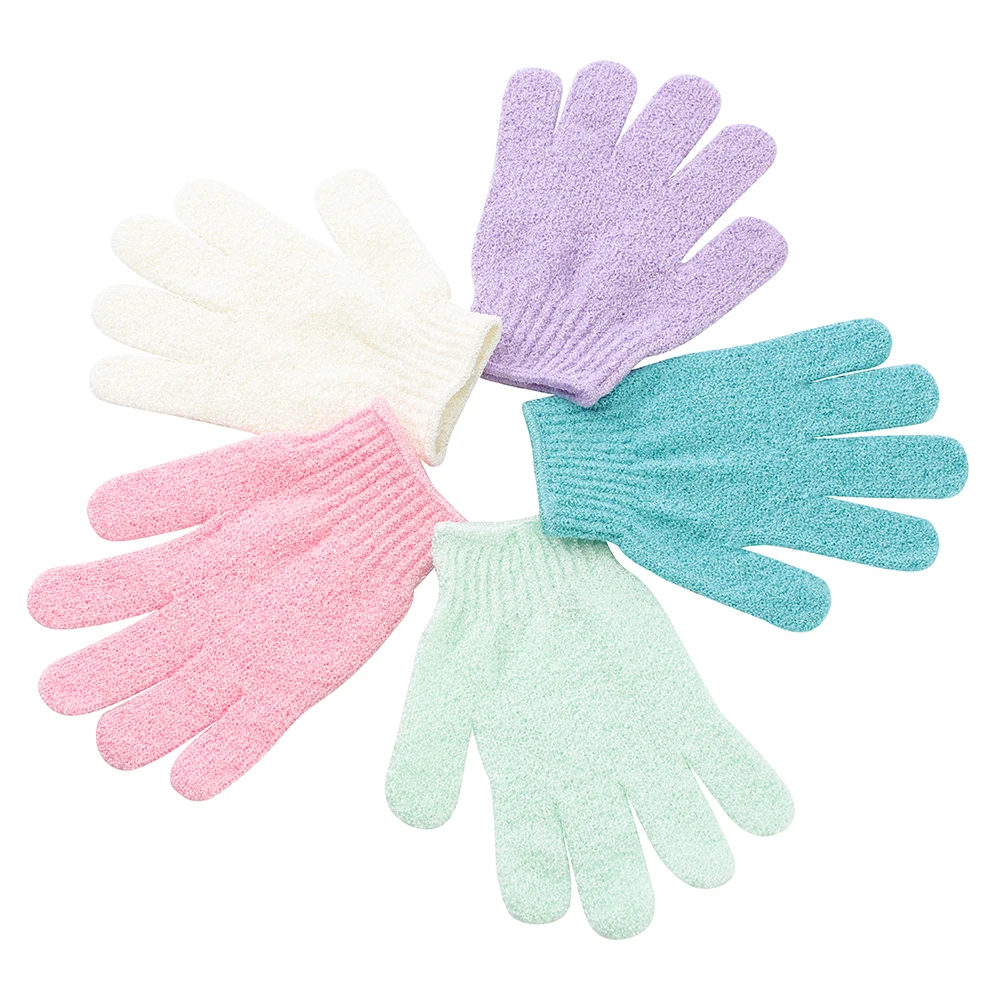 Fashion Body Scrub Exfoliating Natural Nylon Five Fingers Double Sided cleaning