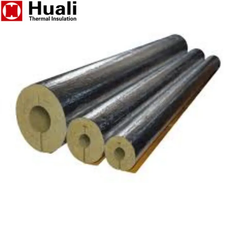 120 kg m3 rock mineral wool insulation rock wool pipe reinforced aluminium foil cladding rock wool