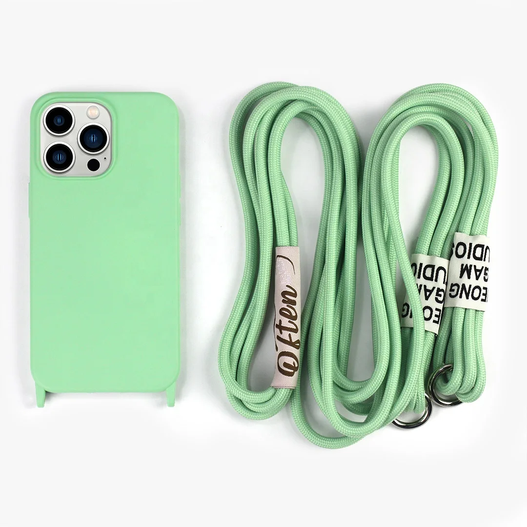 Street fashion girl beauty cute colorful Cross body Silicone for iPhone 11 14 14pro 13 Pro Max 12 lanyard phone case with strap