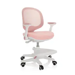 Kids Study Chair Auto Brake Casters Adjustable Height & Seat Depth for Growing Child Footrest Lumbar Support Homeschool Orange