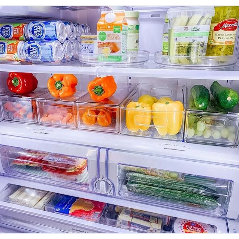  Fridge Storage Containers PET Organization Box BPA Free Freezer Cabinet Drawer Kitchen Food with