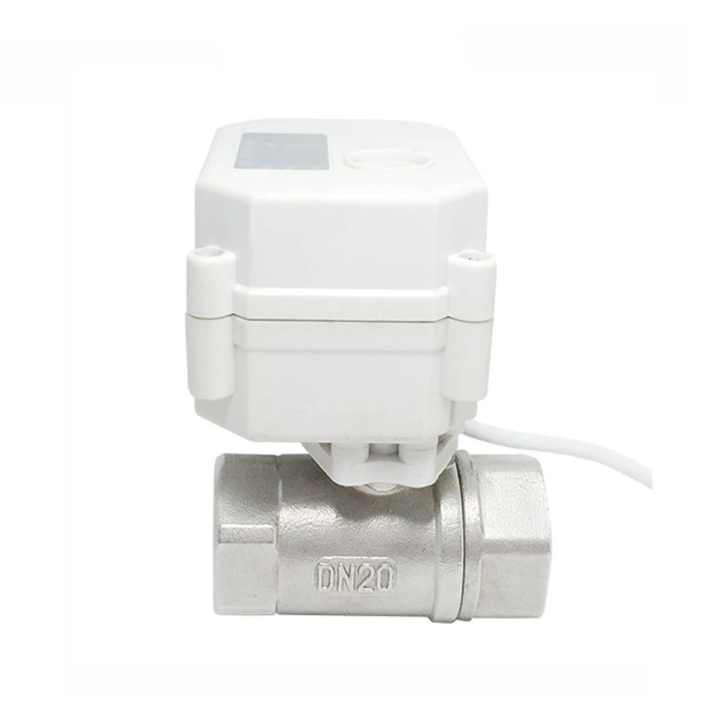 12V 2 Way DN20 3/4 inch Threaded Mini Electric Water Stainless Steel Ball Valve
