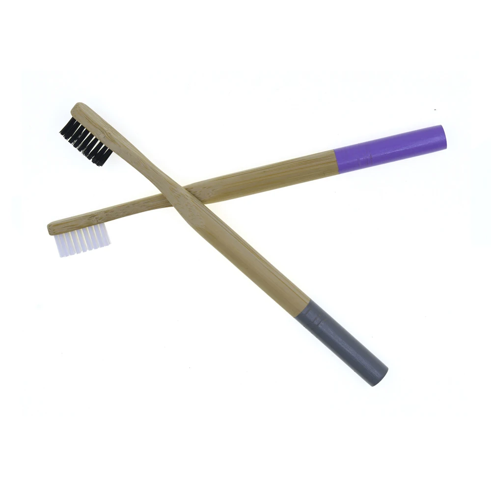 Round Handle Colorful ended Zero Waste Bamboo Toothbrush For Adult /Kids
