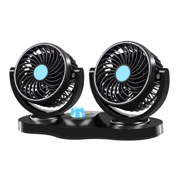 DC12V/24V 4inch5inch universal Double car Fan  360Degree Rotating dual car Fan Low Noise Summer dashboard fan car