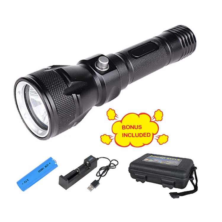 Aluminum Alloy Underwater 50M XM-L2 Dive Torch Light IPX8 3 Modes LED Scuba Diving Flashlight