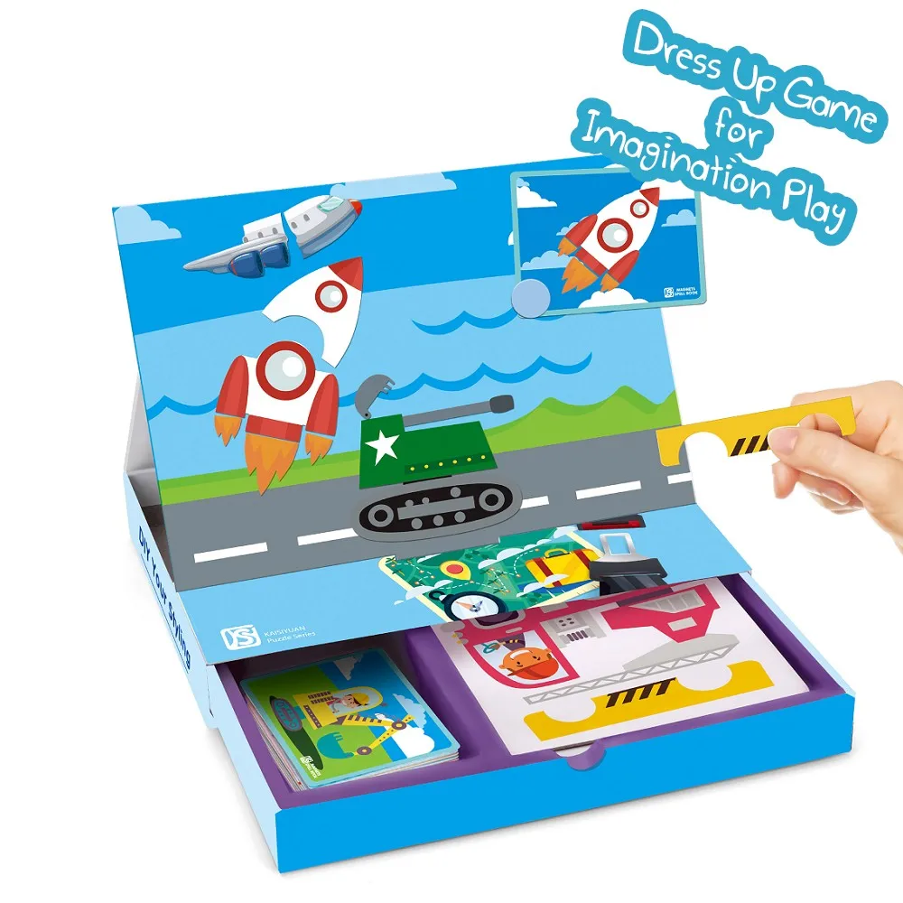 Transportation Vehicles Magnetic Matching Picture Puzzle Game