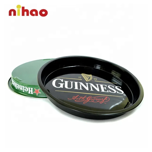 Anti-slip Cheap Round Metal Bar Serving Tray