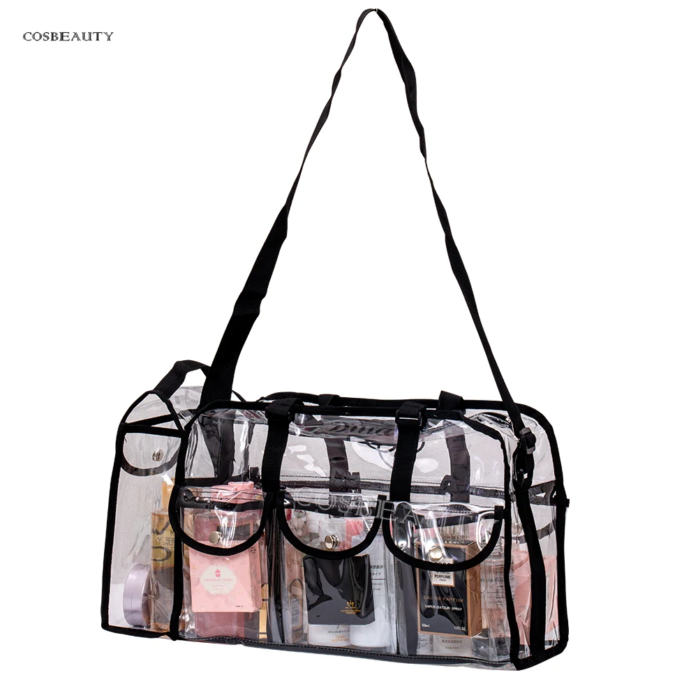 Best Selling Holographic Vinyl Transparent Beauty Bag Clear PVC zipper bag Beauty Bags Cosmetic Makeup Handbag