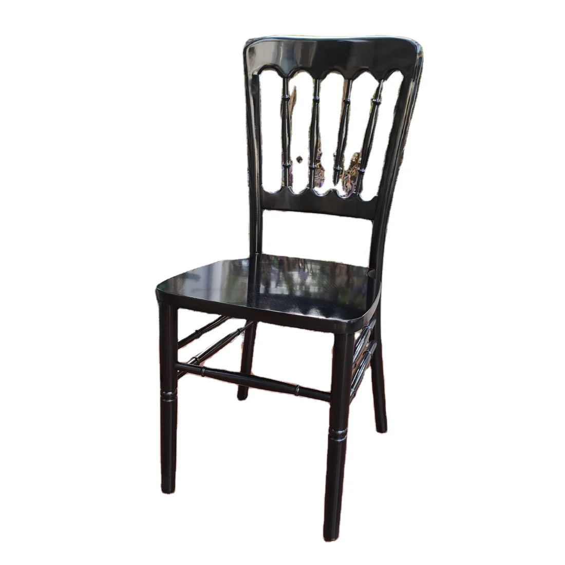 Wholesale Stackable Wood Black Napoleon Castle chair for wedding events