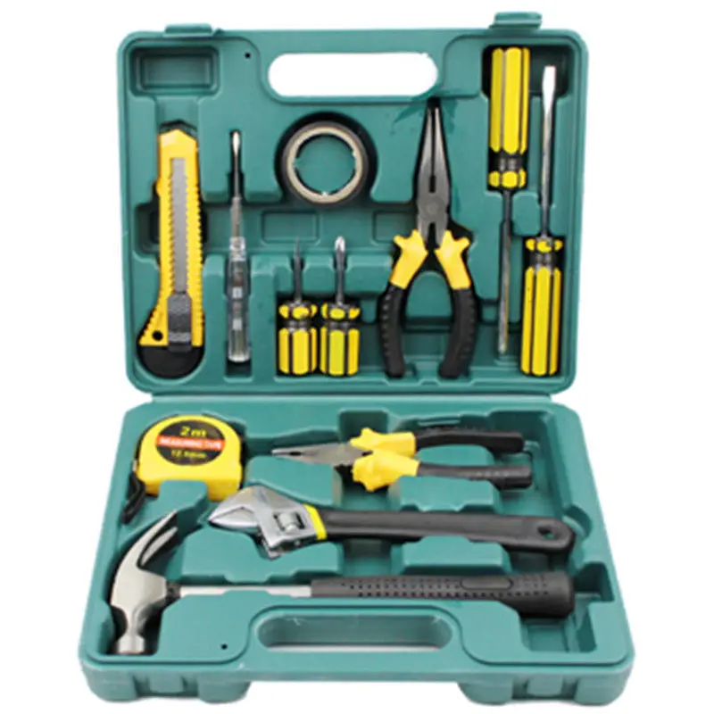 Universal Hand Tool Kit with Plastic Toolbox Storage Box Emergency Repair Tools