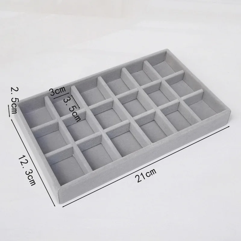 Set of 4 velvet jewelry storage drawer organizer Ring Jewelry Display Tray cardboard jewelry earrings tray for bracelet rings