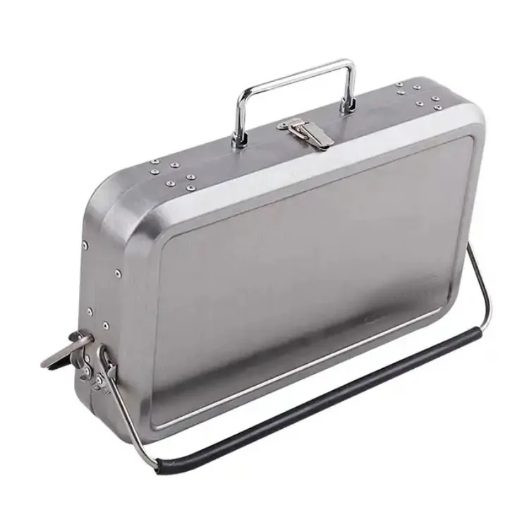 OEM 410 Stainless Steel folding grill for camping portable charcoal grill Suitcase BBQ Grill