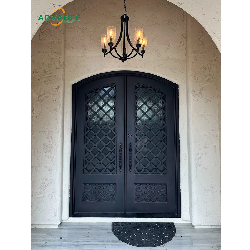Exterior iron doors entrance wrought iron double door
