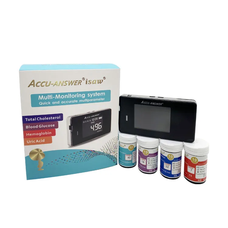 Glucometro sugar Multi-monitoring System with Test Strips Blood Cholesterol  Metal Plastic ELECTRICITY