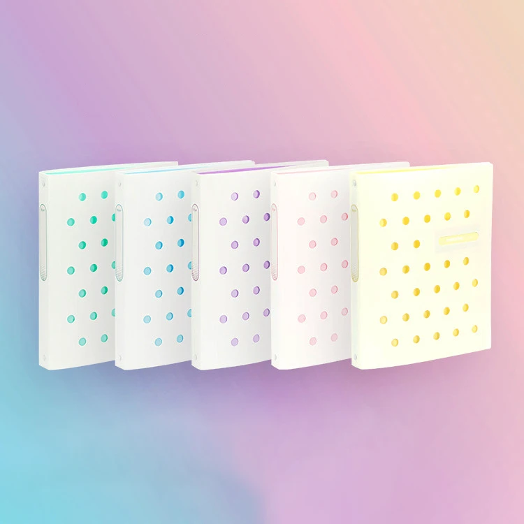 Office School PP Loose-Leaf Plastic File Folder Box A4 A5 Size 2 3 4 Hole Ring Binder Document Folder Custom Logo