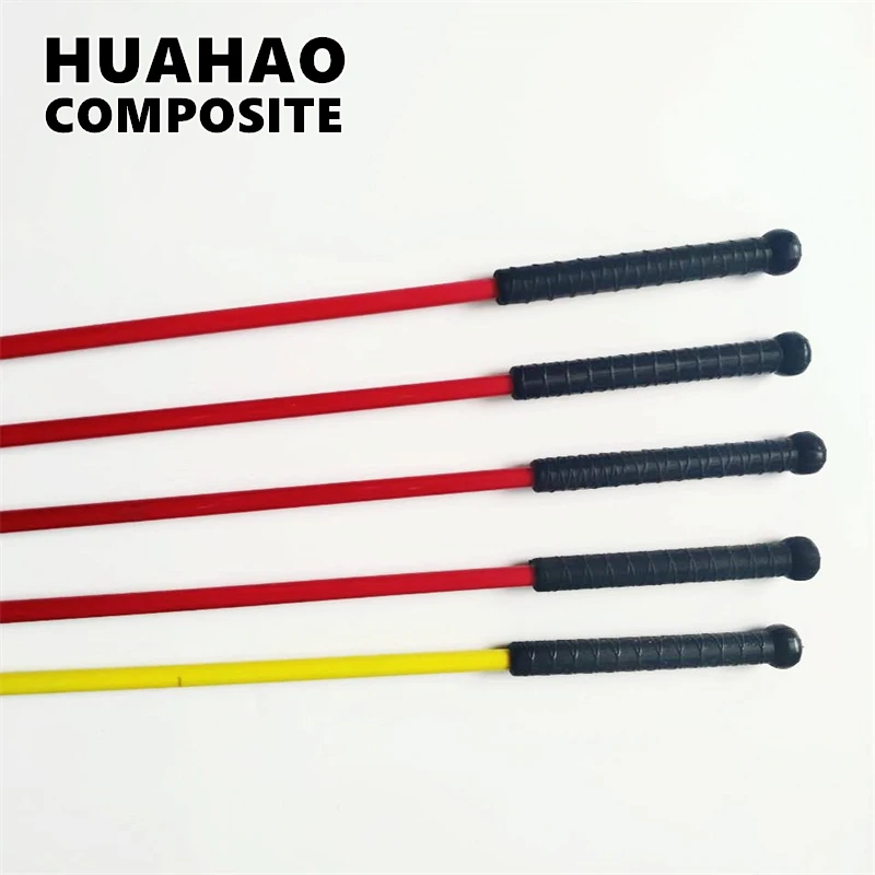 3/8inch 10mm Fiberglass cattle sticks whip rod walking stick with black rubber handle