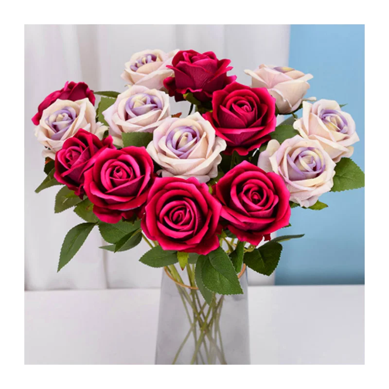 Guangding ODM Rosas Artificiales Flower Ball Red Roses Bunch Artificial Preserved Roses
