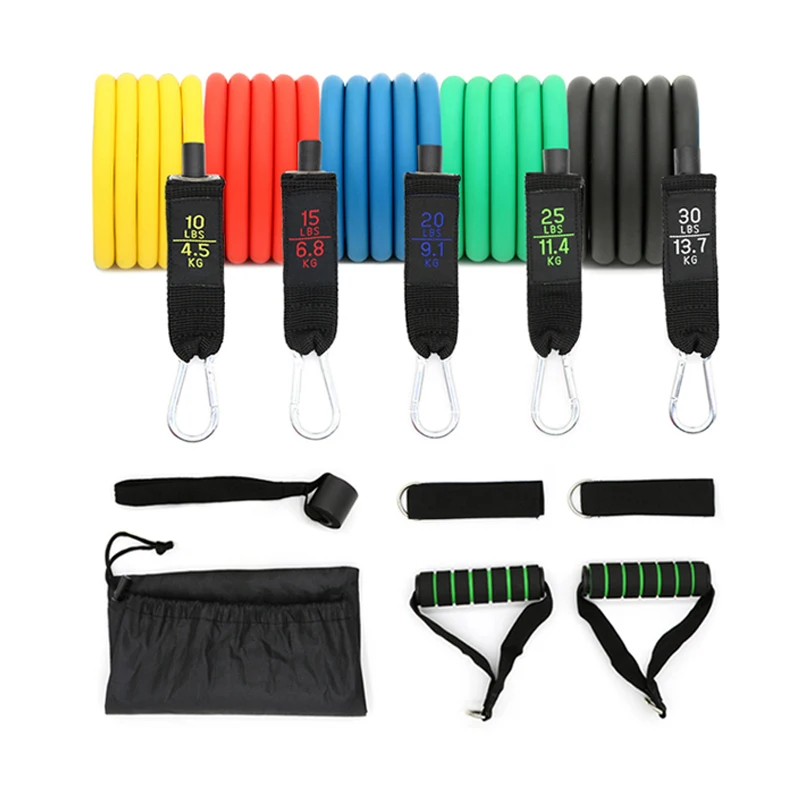 Регулируемый Тренировочный Набор для фитнеса в помещении латексная трубка с ремешком Трицепс резина и полоски