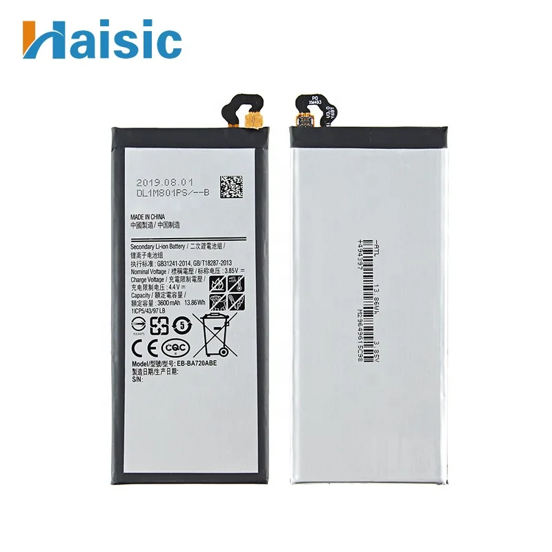  For galaxy note 8 3600mAh capacity lithuim ion rechargeable mobile phone battery for Samsung A7