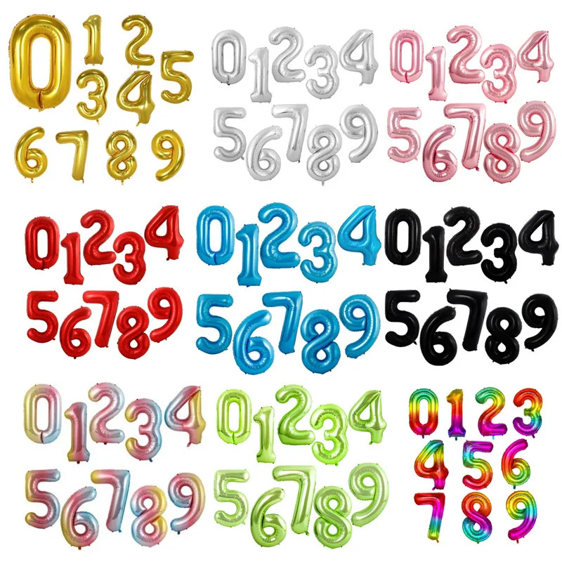 1Pc 32Inch Macaron Blue Pink Foil Number Balloons 0 1 2 3 4 5 6 7 8 9 Birthday Party Baby Shower Wedding Decor Festival Ballon