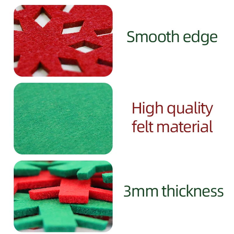 4 Pcs Christmas Placemats Dining Table Mats Heat Resistant Xmas Place Mats for Kitchen Xmas Party Winter Home Decoration