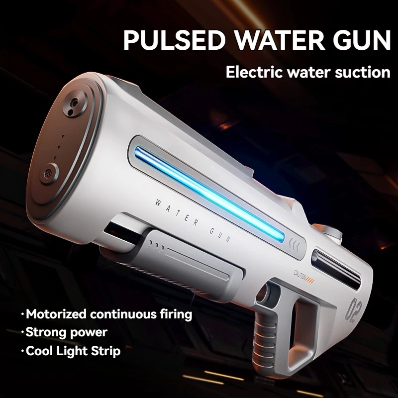 Outdoor Water Playing Toy 700ml Electric Water Gun with LED Lights Continuous Firing and Water Absorption for Ultimate Fun