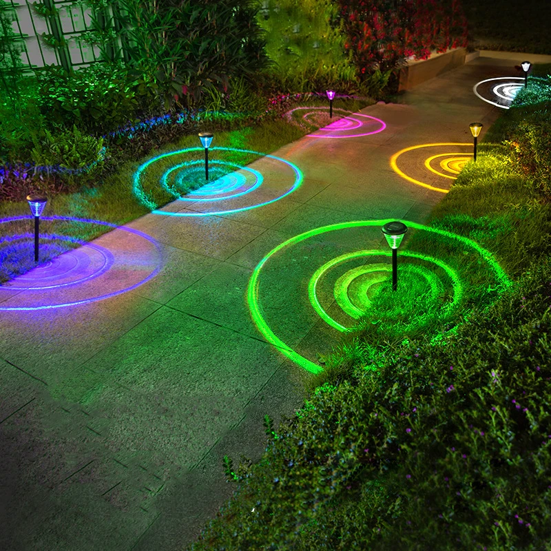 Multicolor IP65 Waterproof Solar Powered RGB LED Garden Patio Courtyard Lamp Lights