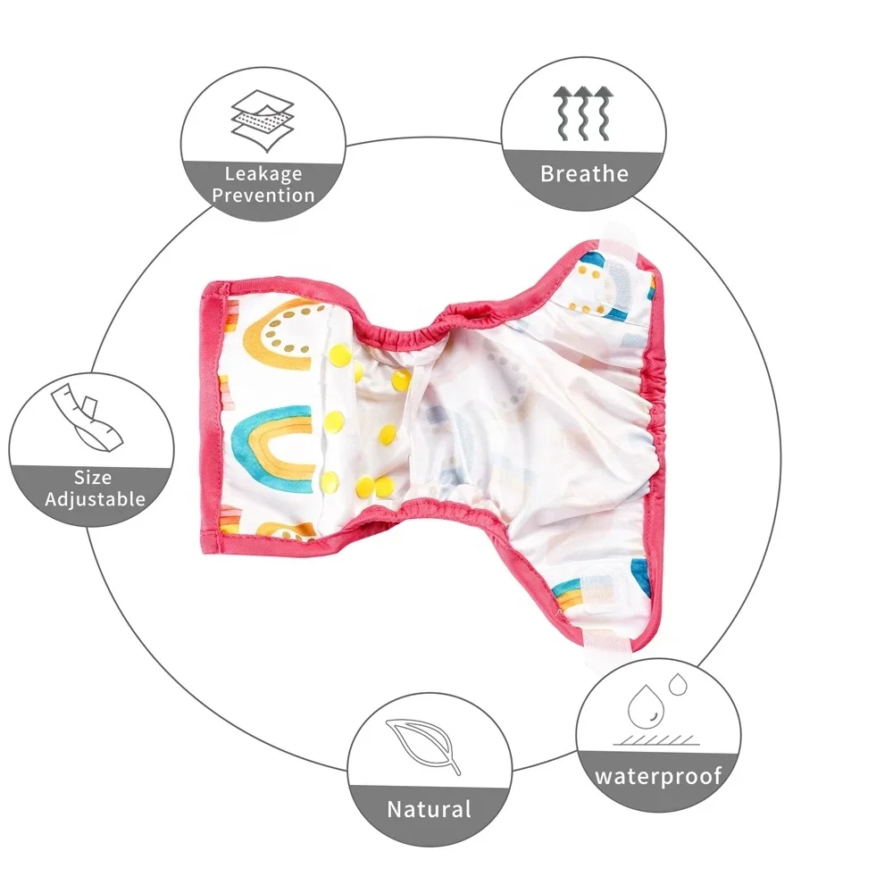 HappyFlute new print hook loop baby diaper cover waterproof newborn size cloth diaper cover