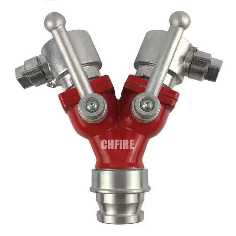 CHFIRE Y type aluminum fire water divider with Brass coupling fire Hydrant