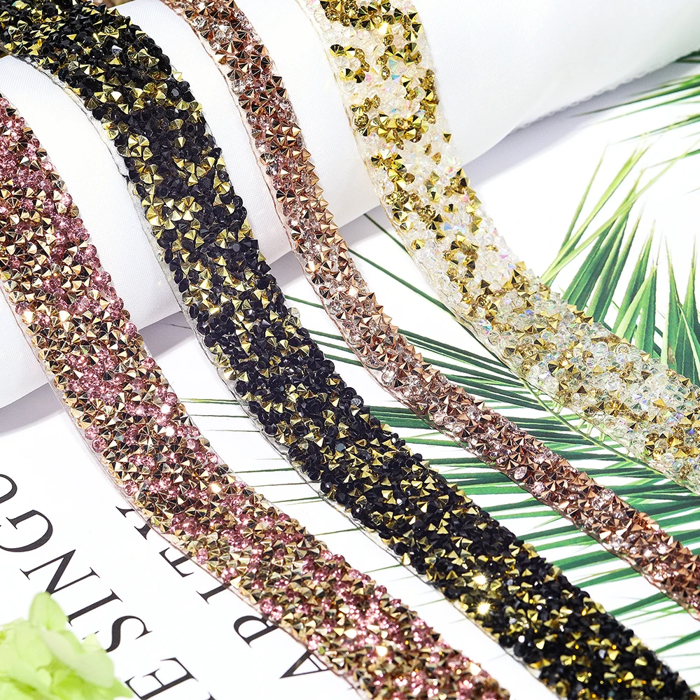 5 Rolls Self Adhesive Crystal Rhinestone Ribbons 7.5 Yards DIY Decoration Sticker Roll Glitter Bling Rhinestone Sticker Ribbon