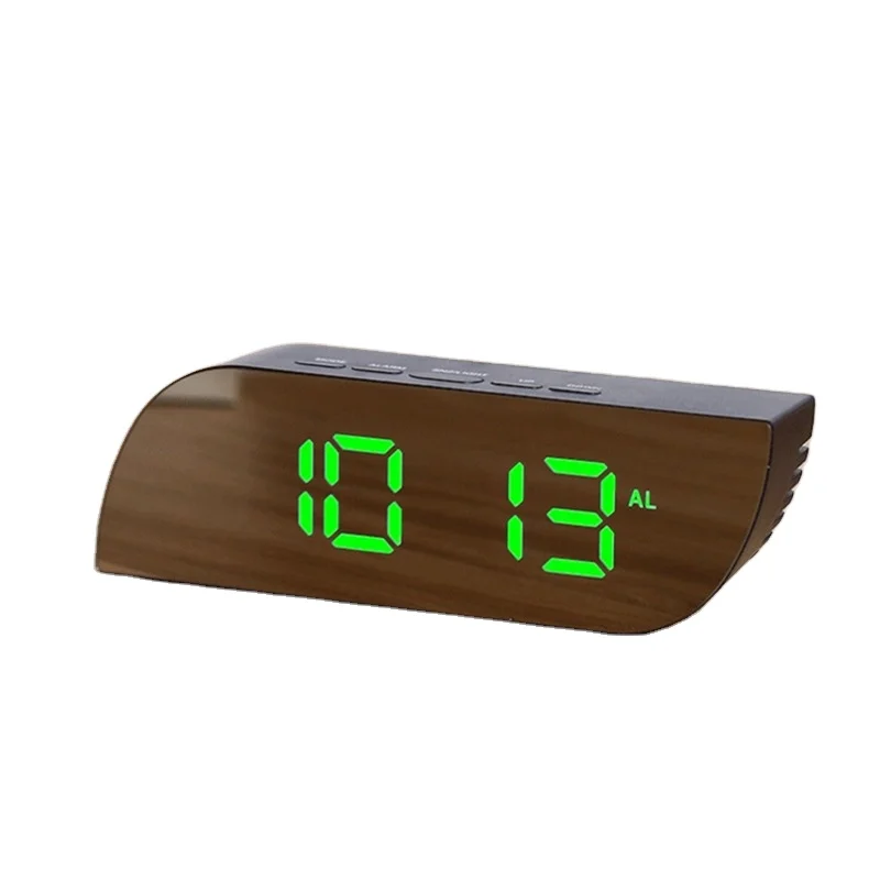 Luxury Multifunctional Wake Up Digital Mirror Led Alarm Clock With Snooze Temperature  Backlight