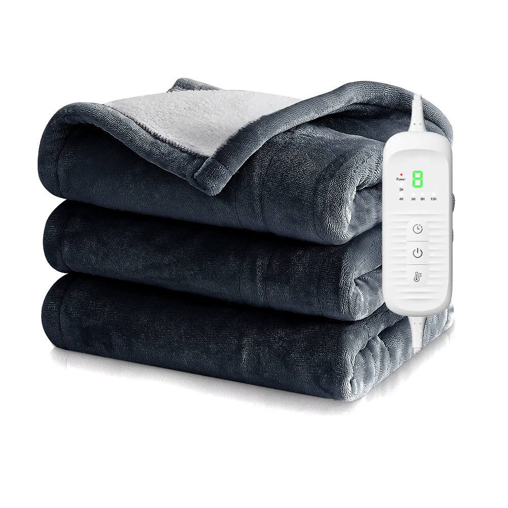 Heated Blanket Electric Throw Blankets for Office Chair 6 Heating Setting Bed Warm Flannel Heat Blanket Auto Shut Off Washable