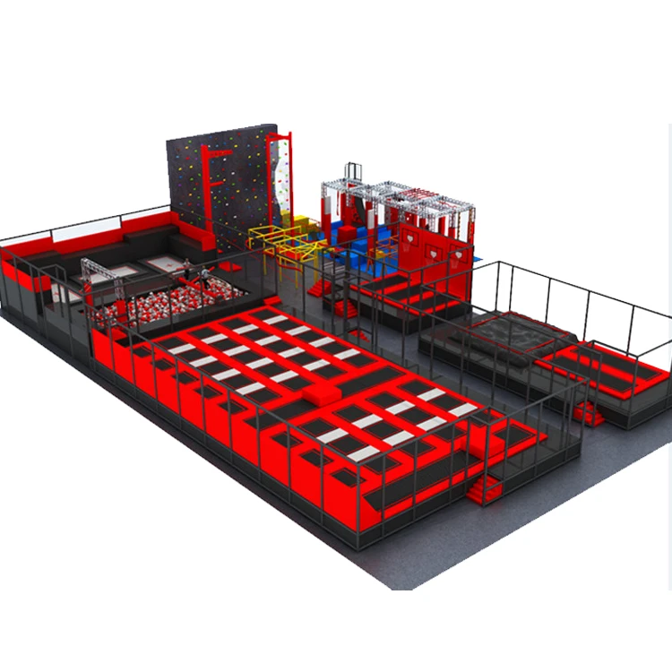 Personalized large adventure amusement park commercial playground indoor trampoline park, kids and adult trampoline jumping