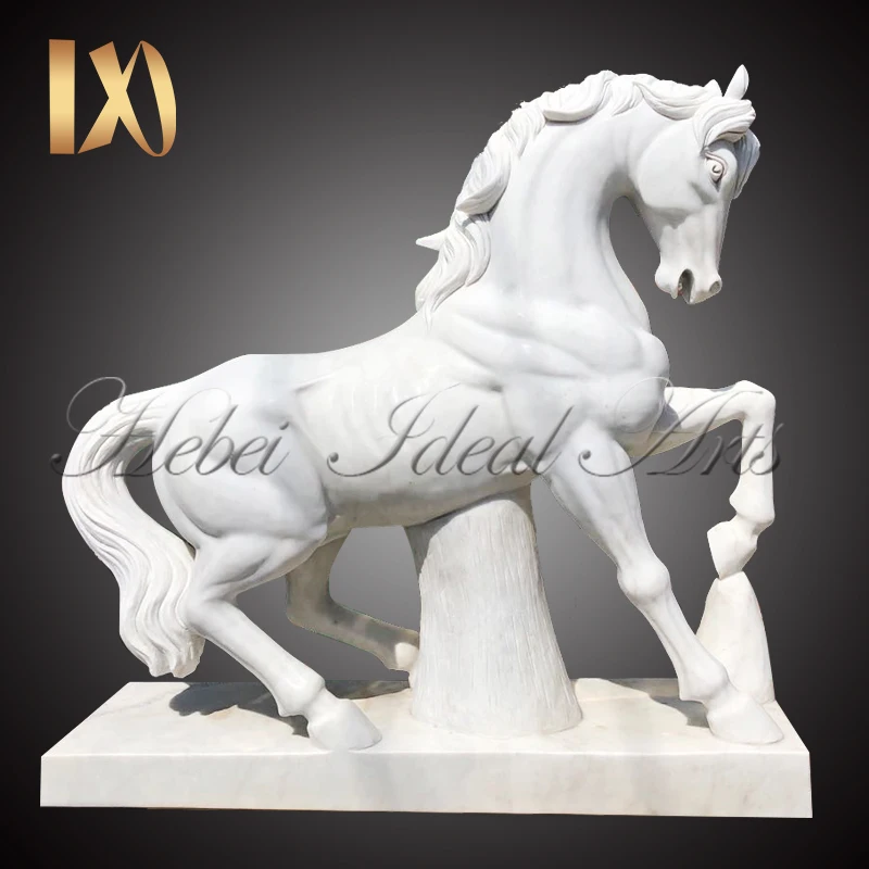 Outdoor Garden Life Size Hand Carved luxury Horse Statue Home Decor Sculpture