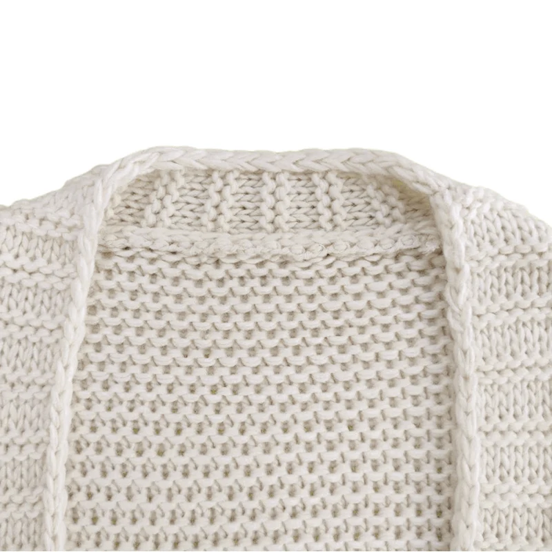 
2021 Custom winter&fall clothing Suit Style Cardigan Sweater long sleeve Coat with Pockets Plus size white cardigan sweater 