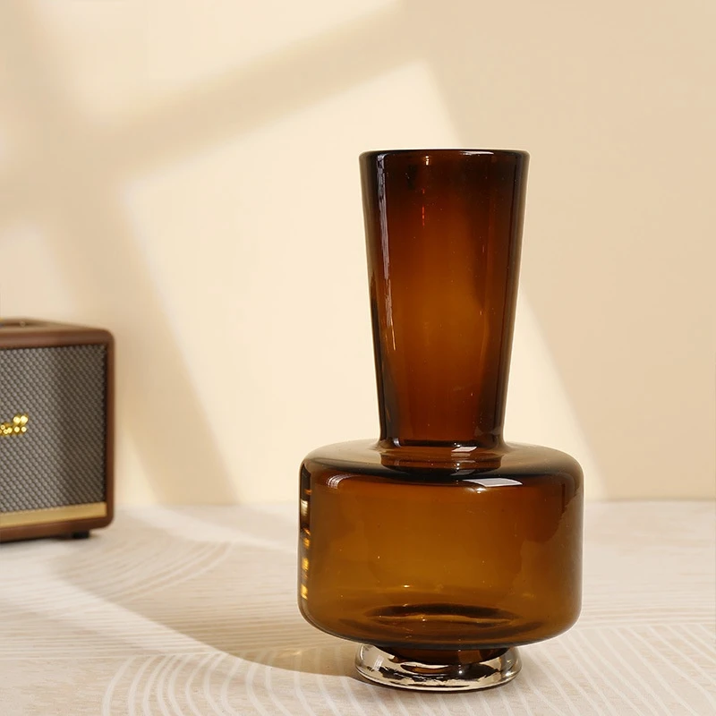 Nordic Creative High Quality Hand Blown Colored Acrylic Flower Arrangements Glass Vases Set For Home Decor