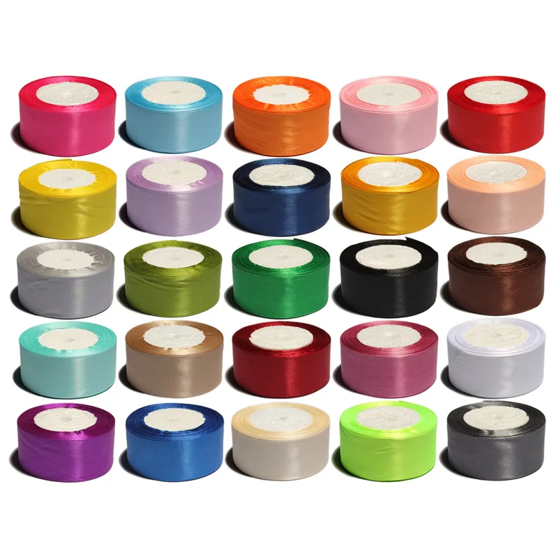 22Meters 25colors 4cm Shiny Silk Solid Satin Ribbons for Wedding Party Decoration Invitation Card Gift Wrapping Apparel Sewing