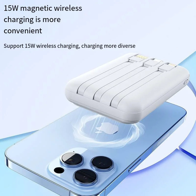 Portable Small Size Qi Fast Magnetic Wireless Type-c 10000mah Wireless Magnetic 22.5w Power Bank For Iphone 14 13 13pro Max