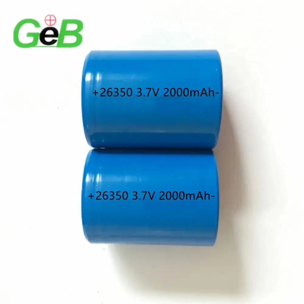 Wholesale OEM ICR rechargeable 26350 li ion battery 3.7v 2000mah 3C fast charge lithium ion battery