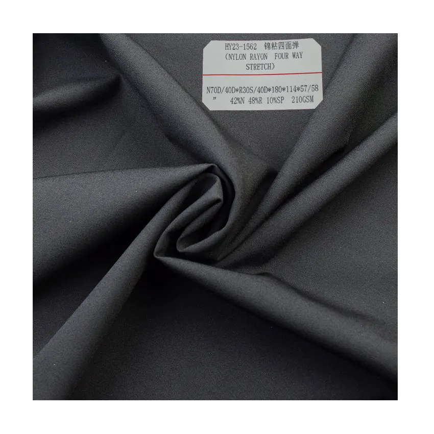 N70D+40D*R30+40D Nylon rayon polyamide 4 way stretch spandex fabric for pants trousers uniform clothing