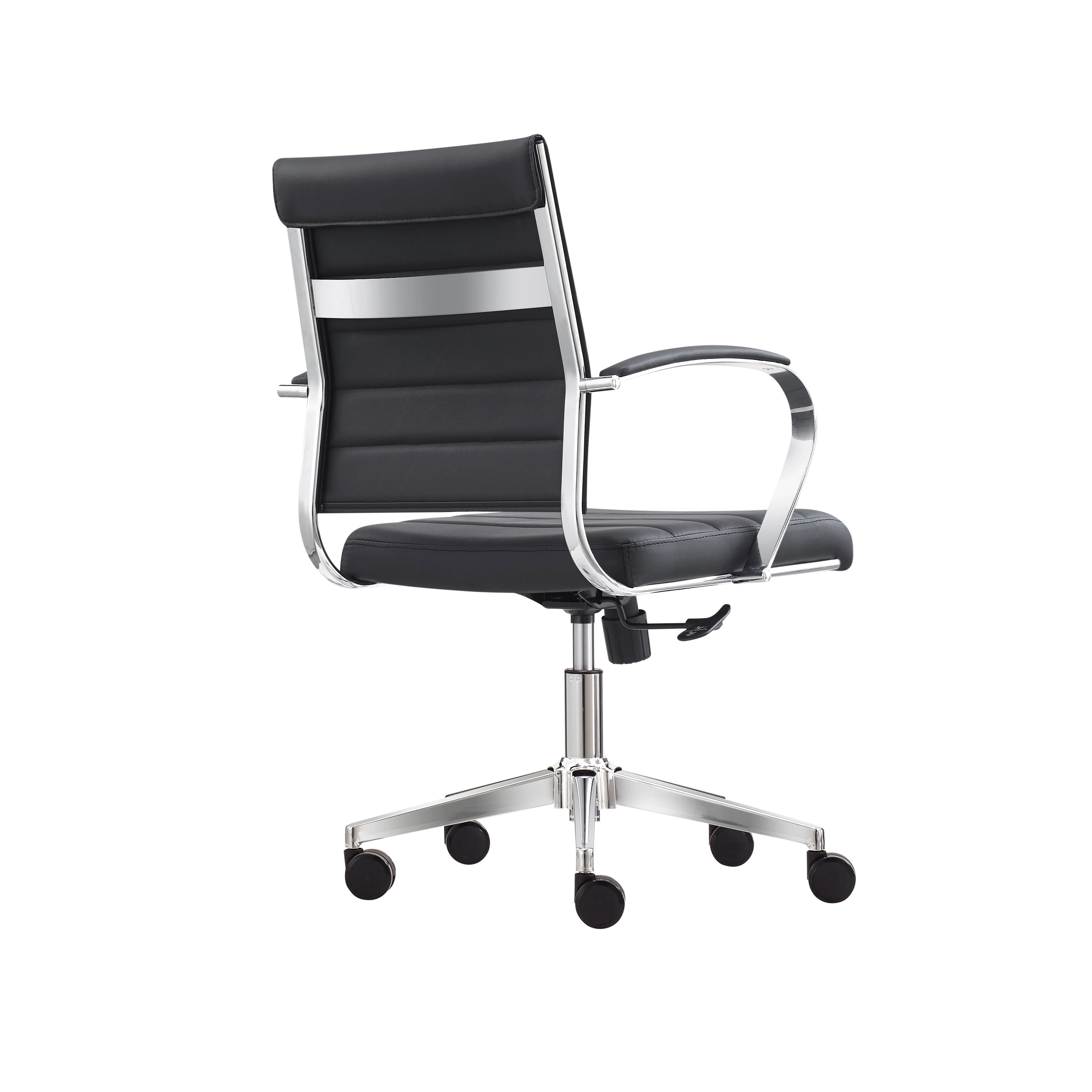 Modern design black color office chair aluminium base staff swivel chair for meeting room