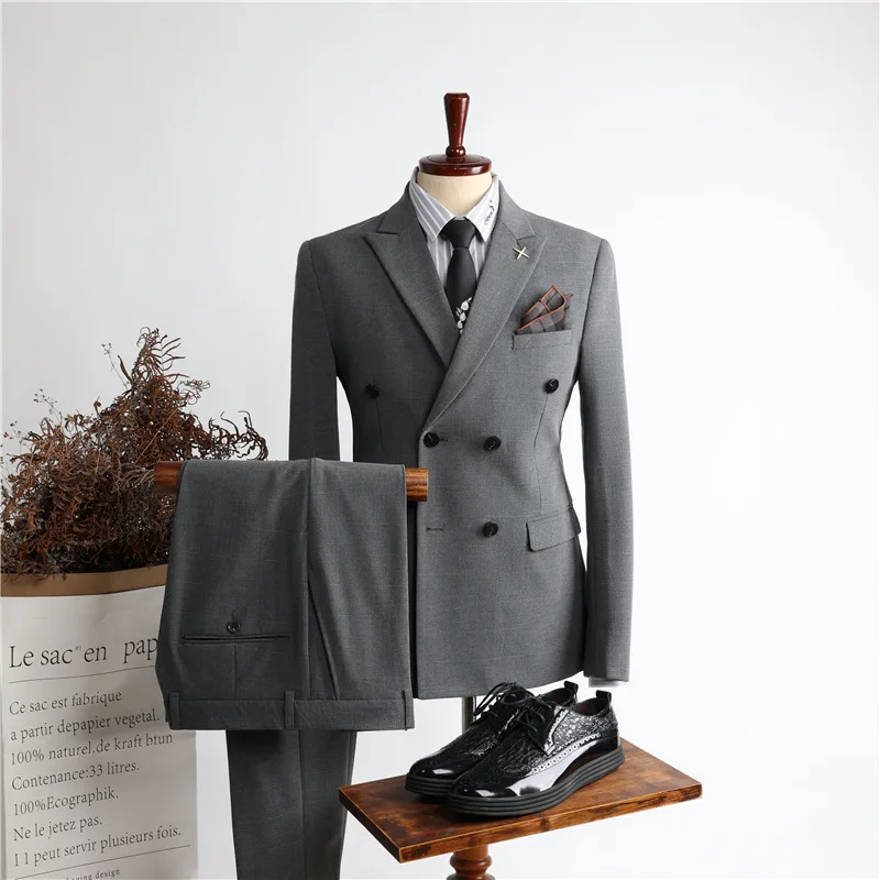 New Design Two Piece Men Sets Customized Groom Wedding Regular Fit Suit